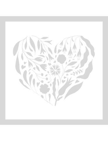 Stencil Wild Flowers Heart