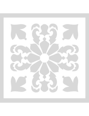 Stencil Floral Baroque Ornament Dahlia vierkant